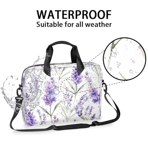 Maletín notebook con estampado de flores lavanda 15.6" miniatura 3