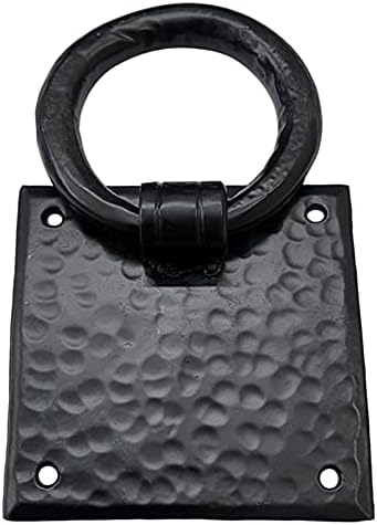 Adonai Hardware 3.6" "Jathniel" Antique Heavy Duty Cast Iron Front Entry Sturdy Stylish Hammered Ring Door Knockers for Vintage Wooden Barn Shed Doors, Gates, Fences, Furniture and Farmhouse