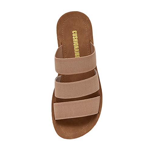 Cushionaire Women's Indy 3 Band Stretch Sandal, Taupe 8.5 #TOP5