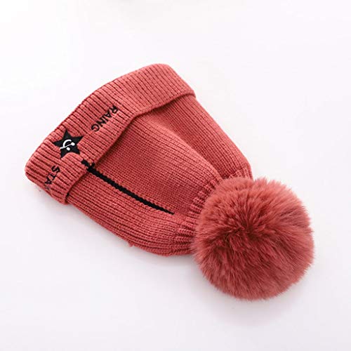 Kids Winter Hats Toddler Pom Pom Cap Knit Warm Hat With Cotton Lining For Baby Boys Girls Outdoors Cap (Color : Caramel, Size : 1-4 Years) #TOP1