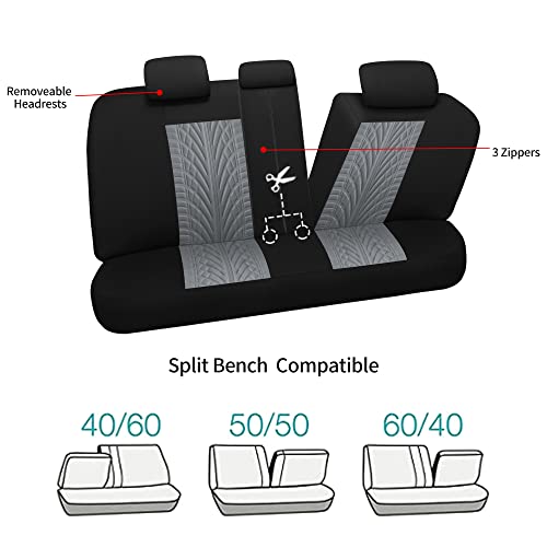 VarCozy Car Seat Covers Full Set, Front & Split Rear Bench for Car, Universal Cloth SUV, Sedan, Van, Automotive Interior Covers, Airbag Compatible by VarCozy - Image 5
