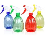 Selldorado 4X Blumensprüher Set Gelb/Rot/Grün/Blau - Sprühflasche für Pflanzen aus Kunststoff - kleine Sprühflasche 500 ml - Zerstäuber Sprühflasche Wasser