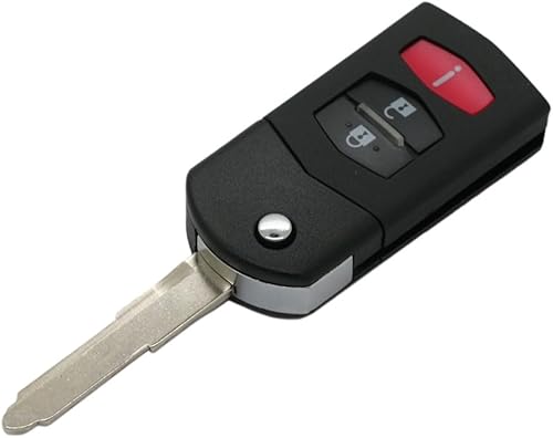 SEGADEN Carcasa para llave de repuesto compatible con Mazda 3 botones sin llave con tapa para llave remota Fob 2+1 BTN PG536C