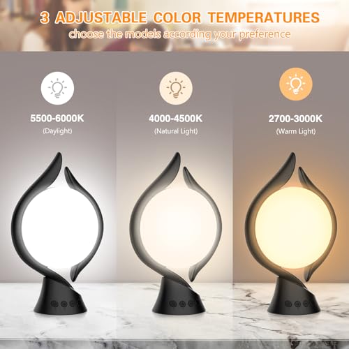 Voraiya Light Therapy Lamp 10000 Lux, UV-Free Therapy Light with 5 Brightness & 3 Color Temperature, 4 Timer & Memory Function, Full Spectrum, Bright Seasonal Sun Light Lamp for Bedroom, Office - Image 3