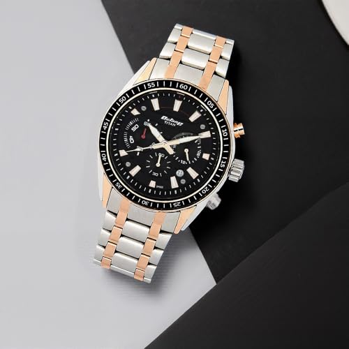 Image of Titan Octane Chronograph Black Dial Men's Watch -NM90077KM03 / NL90077KM03 /NP90077KM03
