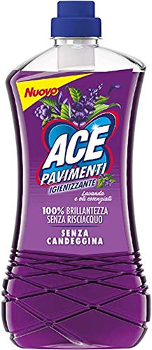 ACE + 2 unidades de suelos desinfectantes sin blanqueador, sin enjuague, lavanda y aceites esenciales, 1000 ml [total 2000 ml]