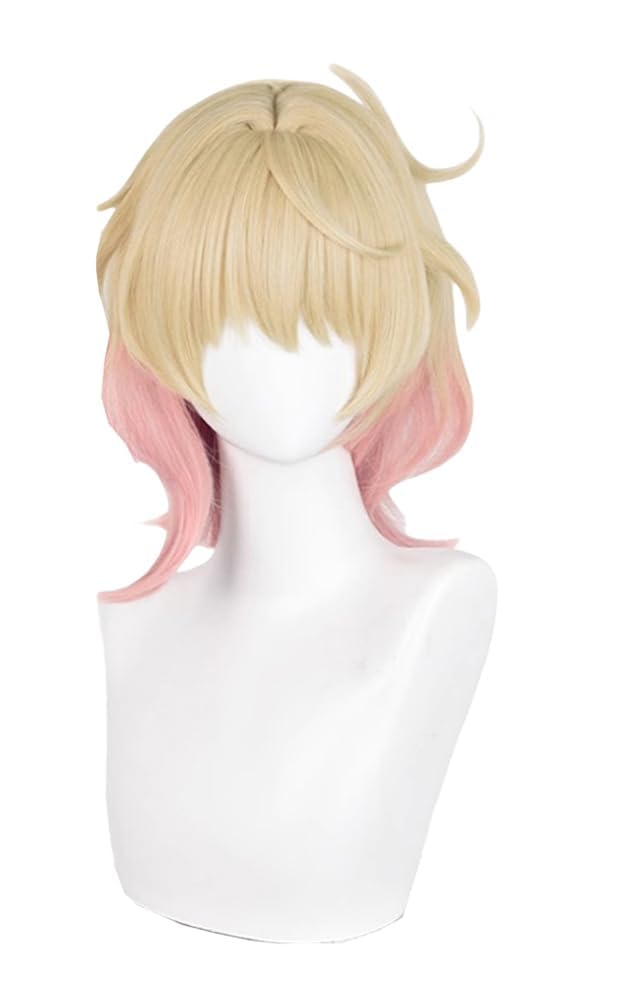 Genshin Impact Emilie Cosplay Wig Heat Resistant Synthetic Hair Role Play Halloween Carnival Masquerade Costume Party Wigs + Wig Cap