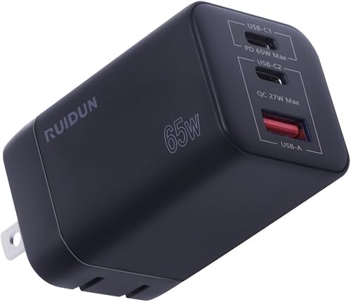 65W USB C Charger,PD3.0 GaN USB C Charger for Travel,