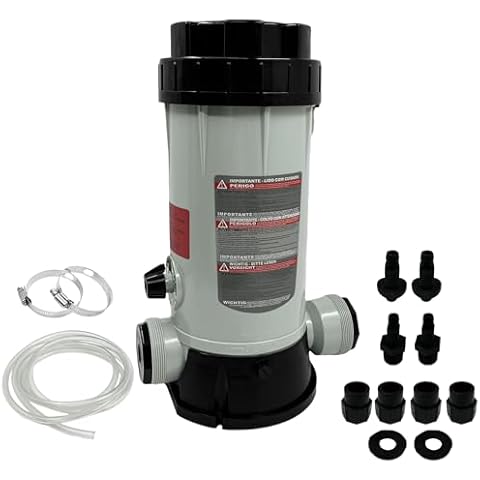 CL220 Off-line Automatic Pool Chlorinator Compatible with Hayward Chlorine Feeder, for Swimming Pool/Ponds/Garden, High-Strength ABS Material, in-Line Above-Ground Pool Automatic Chlorine Feeder Cover