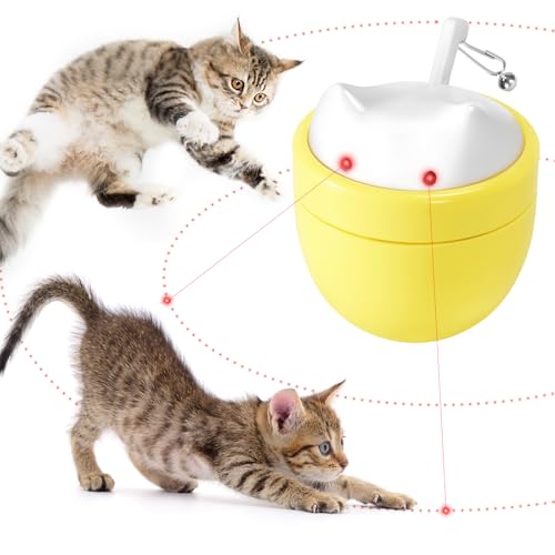 Pawingcat Cat Laser Toy Automatic Dual Laser Points Interactive Cat Enrichment Toys for Indoor Cats 3 Modes Lazer for Cats Birthday Gift
