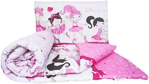 2 Piece Baby Children Quilt Duvet & Pillow Set 80x70 cm to fit Crib or Pram (Zoo Pink)