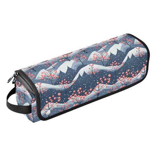 Bolsa de viaje para herramientas de cabello resistente al calor Winter Mountain Tree Marble, alfombrilla para planchas, rizadores y organizador portátil miniatura 1