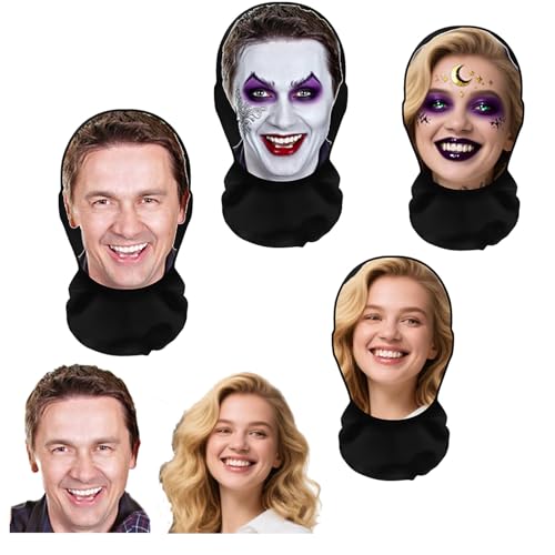 Genérico Máscara Realista Personalizada para Halloween - Disfraz Reutilizable con Impresión 3D de Rostro - Regalo Divertido y Máscara de Celebridad para Bromas - Capucha de Red para Fiestas