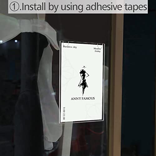 Niubee 3 Pack Acrylic Wall Sign Holder 8.5X11 Vertical, Clear Plastic Picture Frame, Wall Mounted Design, Support No Drilling(Provide 3M Tape And Screws) #TOP2