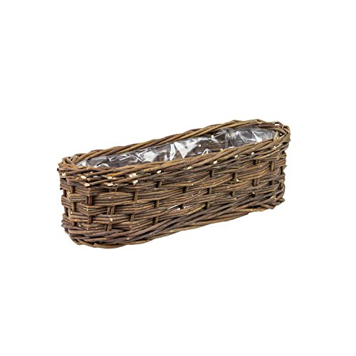 Blumenkasten Rattan Natur L 39,5 cm Blumentopf geflochten ökologisch Korb Weide