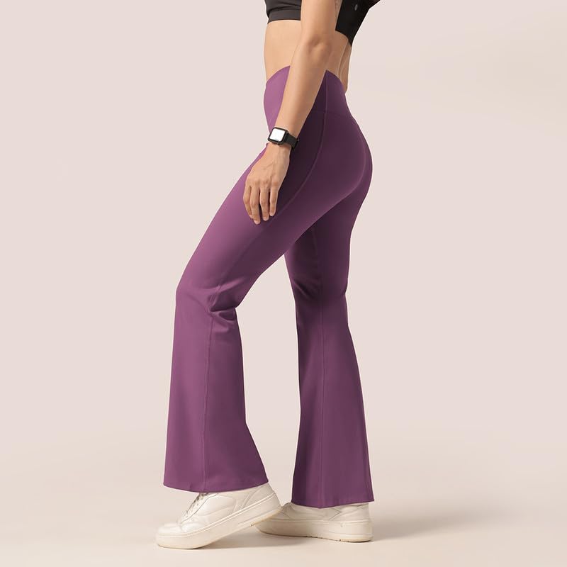 Image of BlissClub Ultimate Flare Pants Lite Regular for Women Upto 5'4 ft | High Waist Trousers and Formal Pants for Office wear | Comfortable fit