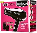 Hot Beauty 1875 Ceramic Styler Hair Styling Blow Dryer 2 Attachments Included Lightweight and Fast Dry Multi Heat Speed Setting Perfect Size for Home or Travel