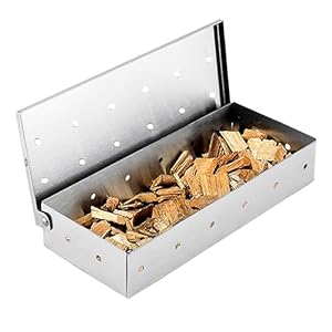 GIONAR Stainless Steel BBQ Smoker Box - Gas, Electric, Charcoal - Home/Garden/Outdoor Barbecue
