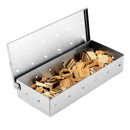 GIONAR Stainless Steel BBQ Smoker Box - Gas Electric Charcoal - Home/Garden/Outdoor Barbecue