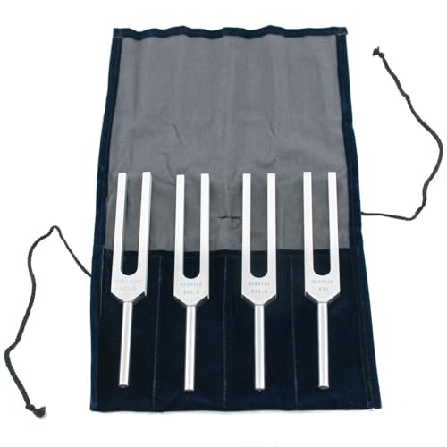 Luminanti DNA Nucleotides Tuning Fork Set - 4 Pieces, Stainless Steel, Unweighted - Includes Velvet Pouch - Tuned to Work with the DNA Nucleotides of the Body