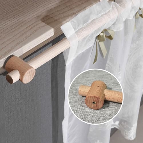 Tringle à rideaux télescopique adhésive 40cm support bois sans perçage