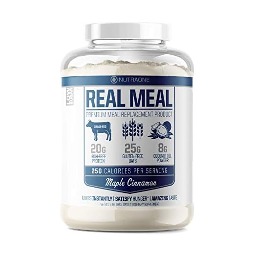 Real Meal by NutraOne - Lean Meal Replacement Powder for Weight Loss & Diet | Including Grass-Fed Whey, Coconut Oil and Organic Oats.* (Maple Cinnamon – 2.6 lbs.)