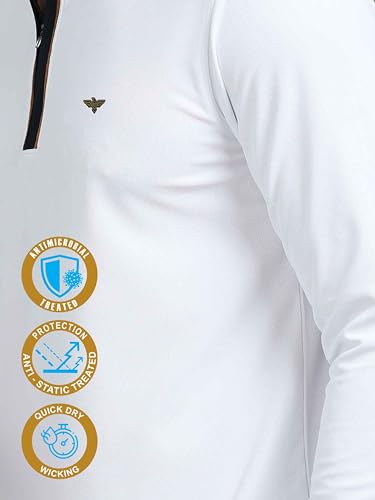 Image of STELLERS Men's Henley Collar T-Shirt | Wrinkle Free | Quick Dry | Full Sleeve | Regular Fit