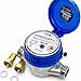 Produktbild KATSU Wasserzähler Kaltwasser Kaltwasserzähler 13mm ABS Kunststoff Heim Garten Wasserdurchflussmesser mit Messingbeschlägen, Trockenzähler