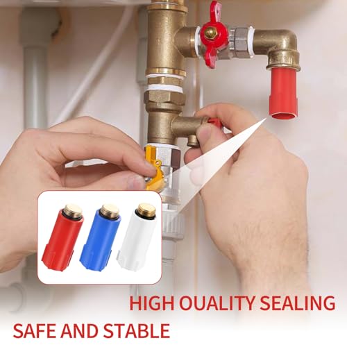 6 Stück Baustopfen 1/2 Zoll Messing, Blindstopfen 1/2 Zoll Abdrückstopfen, Baustopfen Wasserleitung zum Absperren von Wasserleitungen für Renovierungen