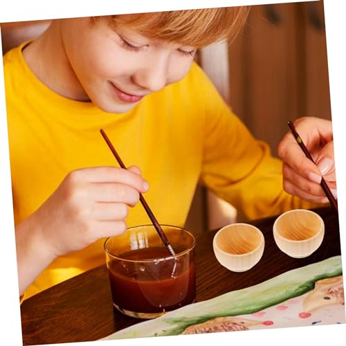 OSALADI 40pcs Small Unfinished Wooden Bowls for DIY Making Unpainted Miniature Bowls Wood Material for Craft Projects and Educational Toys - Image 2