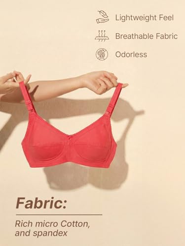 Image of INKURV Full Coverage Cotton Bra for Heavy Bust| Minimizer Bra for Women| Anti-Sagging Breast Lift Up| Non-Wired| Non-Padded Daily Use Bra for Ladies