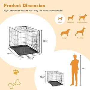 Dog-Crate-24-Inch-Small-Double-Door-Dog-Cage-with-Divider-Panel-and-Plastic-Leak-Proof-Pan-Tray-Folding-Metal-Wire-Pet-Kennel-for-Indoor-Outdoor-Travel - Cucciolini Doodles   Dog-Crate-24-Inch-Small-Double-Door-Dog-Cage-with-Divider-Panel-and-Plastic-Leak-Proof-Pan-Tray-Folding-Metal-Wire-Pet-Kennel-for-Indoor-Outdoor-Travel