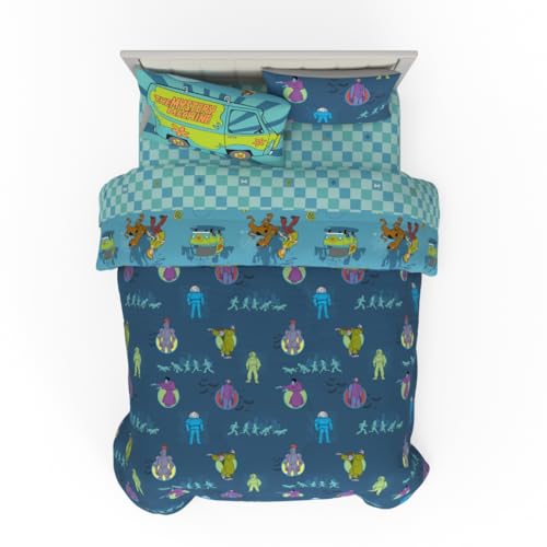 Image of Franco Scooby Doo Scoobtober Bedding 7 Piece Super Soft Reversible Comforter and Sheet Set with Sham, Full, (Officially Licensed Product)