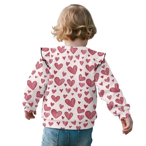 Long Sleeve Shirt Cute Sleeve Sweatshirt Fall Winter Crewneck Tops Casual Ruffle Sleeve Blouse 1-8T4