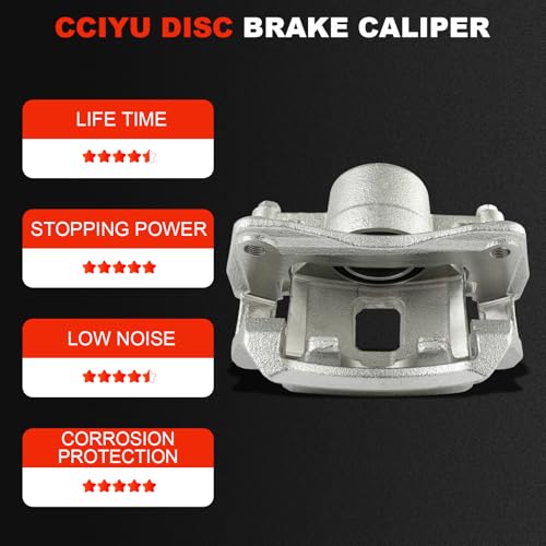 Image of cciyu Front Left Disc Brake Caliper Assembly with Bracket 19-B2048 | For Chevy For Prizm L4 1.8L 1998-2002, For Toyota For Corolla L4 1.8L 1998-2002
