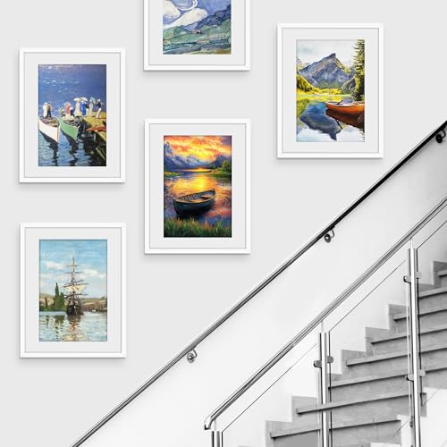 Picrit 17x22 Picture Frame 3 Pack, White Poster Frame, Display Poster 12 x 18 with Mat or 17 x 22 without Mat for Horizontal or Vertical Wall Mounting