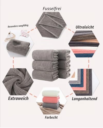 Lumimi Mikrofaser Duschtuch Set Ultraleicht Weich Kuschelig Schnelltrocknend Kompakt für Badezimmer Sport Gym Yoga Unterwegs Sauna… – Ansicht 4