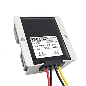 DC Spannungsregler, Auto 12V Netzteil Spannungsstabilisator 12A Überspannungsschutz 144W für LKW Batterie Fahrzeug Boot Motor Solar System (10-36V Eingang, 12V Ausgang)