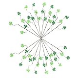 Cabilock 20 Branches de Trèfle Artificiel Vert et Vert Clair Décorations de Table Saint-...