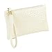 Produktbild Damen Geldbörse Leder Elegant Portemonnaie,Rosennie Damen Geldbörse Luxus Brieftaschen Für Frauen Groß Kapazität,Portemonnaie mit Reißverschluss,Krokodilleder Clutch Handtasche Tasche (Weiß)