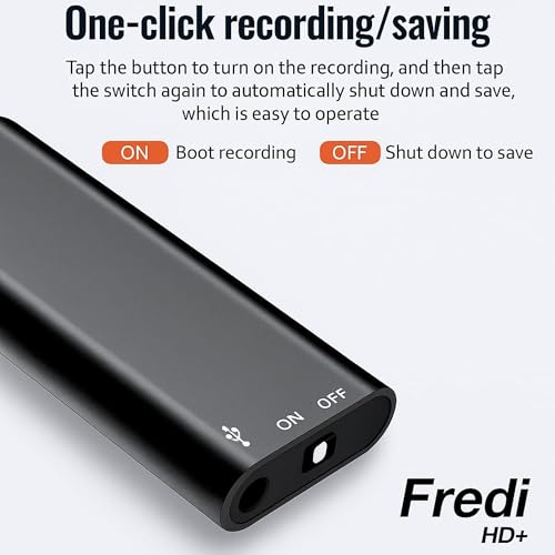Image of FREDI HD PLUS Mini Voice Recorder 8GB | Small Size Portable Digital Recorder | USB Rechargeable Audio Recorder for Meetings, Interviews, Lectures, Office & Outdoor Use