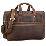 Elegante y prestigioso bolso de negocios - ideal como bolso de trabajo grande, bolso de oficina, maletín para documentos vintage, bolso para portátil de 15,6 pulgadas