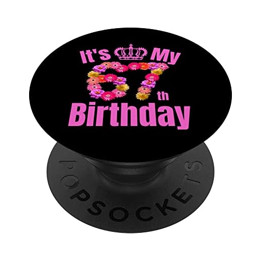 67 Año viejo cumpleaños mujeres flor su 67 cumpleaños PopSockets PopGrip Intercambiable