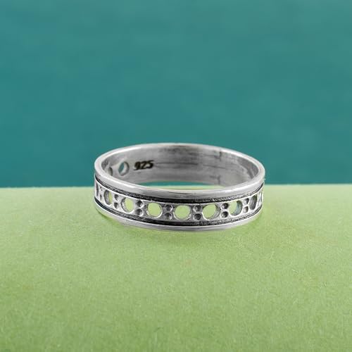 Image of 925 Sterling Silver Plain Band Ring for Men & Women | Pure Silver Unisex | Hallmarked Silver Ring for Daily Use | Gift for him her | Chandi Ring | Thumb Ring |Couple Rings
