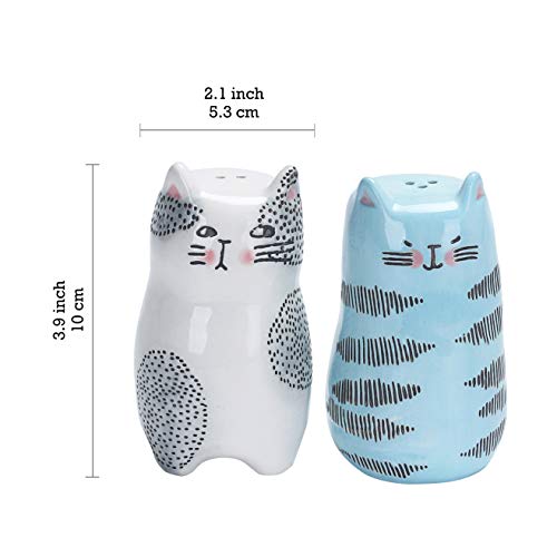 Bico Cartoon Cat Salt & Pepper Shaker Set, Handpainted Stoneware, Dishwasher Safe #TOP1