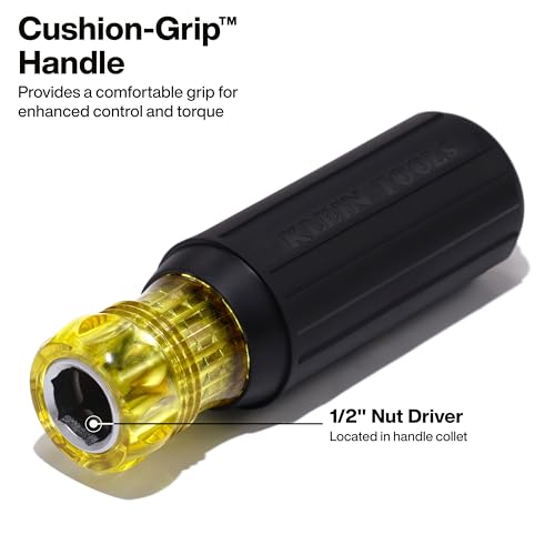image for Klein Tools 32500HD Multi-Bit Screwdriver/Nut Driver, Impact Rated 11-