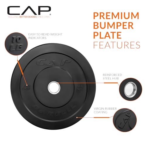 Image of CAP Barbell Olympic Weight Set with 7ft Barbell & Bumper Plates | 160-370 lbs | Multiple Options