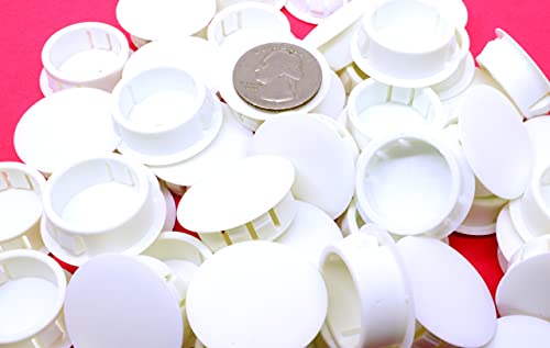 Image of White Nylon Push in Locking Hole Plug - Fits Panel Hole Diam 1 inch, Head Diam 1 3 /16 inch, Fits Panel Thickness .016 inch-.125 inch, Surface Finish Matte-Textured