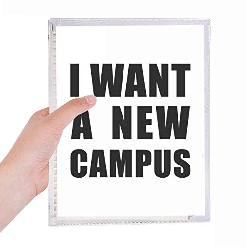 Carnet à spirale rechargeable I Want A New Campus A5 avec couverture rigide