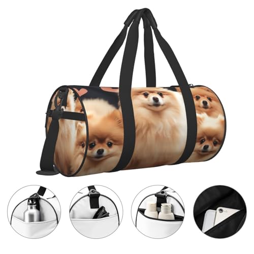 Travel Duffle Bag Weekender Bags for Men Women with Shoe Compartment Large Capacity Weekender Overnight Bag Pomeranians Puppies Carry On Tote Bags Sport Gym Bag for Travel Yoga3